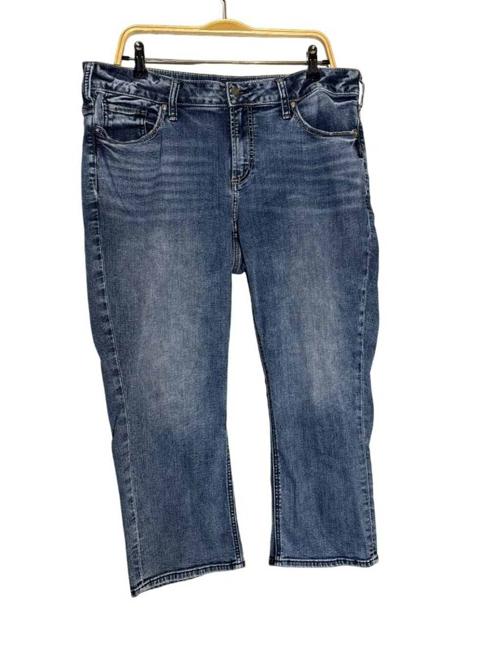 Silver Jeans Co. Elyse Capri Stretch Denim Jeans Size 16